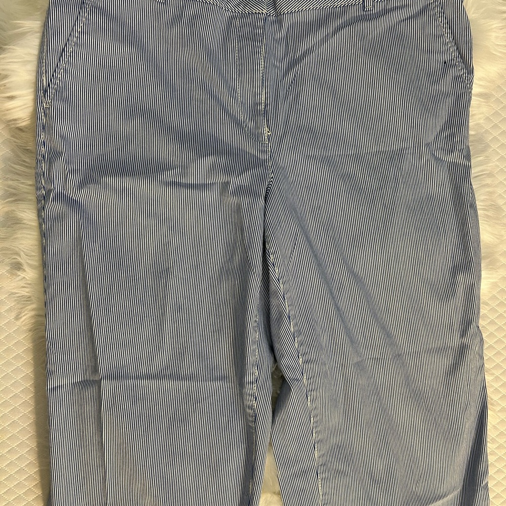 Talbots Blue and White Striped Crop Pants Sz12